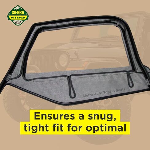 Jeep Half Doors for 1997 to 2006 Jeep Wrangler TJ - Black, Sailcloth Vinyl - 2 Door Skins with Plastic Clear Windows - Factory OEM Precision Fit Replacement - Upper Door Skin (Set of 2) in Saudi Arabia