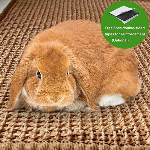 Rabbit Scratching Pad, 16 x 12 Inch Natural Sisal Bunny Scratch Mat Scratcher Mats Claws and Teeth Care for Biting Sleeping Nesting Small Animal Bedding Chew Toys Bed Play Toy (Brown, 1Pc) in Saudi Arabia