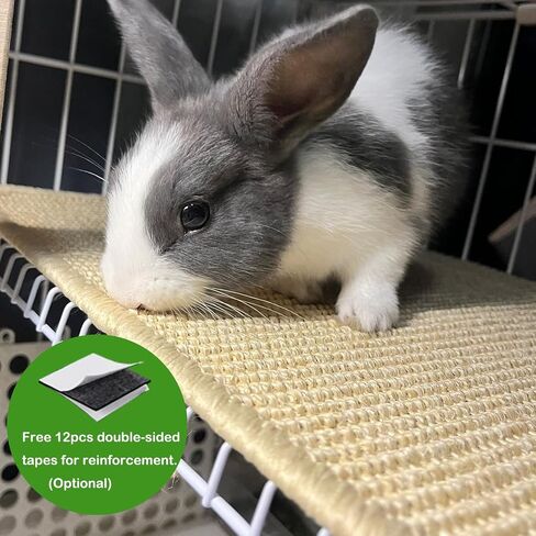 Rabbit Scratching Pad, 16 x 12 Inch Natural Sisal Bunny Scratch Mat Scratcher Mats Claws and Teeth Care for Biting Sleeping Nesting Small Animal Bedding Chew Toys Bed Play Toy (Brown, 1Pc) in Saudi Arabia