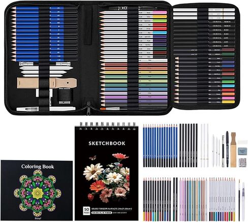 Onvavient 48-Color Colored Pencils, Drawing Pencils Sketching Kit Color Pencil Set for Beginners Kids Adults Sketching Shading Blending Crafting in Saudi Arabia