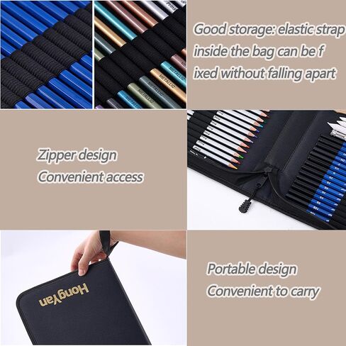 Onvavient 48-Color Colored Pencils, Drawing Pencils Sketching Kit Color Pencil Set for Beginners Kids Adults Sketching Shading Blending Crafting in Saudi Arabia