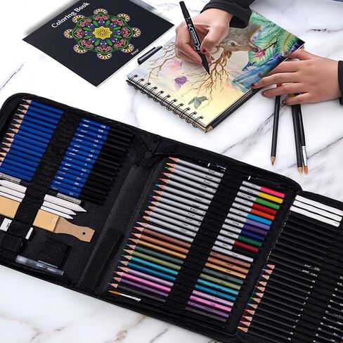 Onvavient 48-Color Colored Pencils, Drawing Pencils Sketching Kit Color Pencil Set for Beginners Kids Adults Sketching Shading Blending Crafting in Saudi Arabia