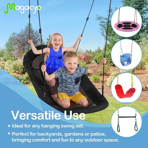 مجموعة شرفة معلقة مع محمل دوامة ، شماعات الأرجوحة الثقيلة في الهواء الطلق السقف الداخلي الفناء Playground TREENGET SWINGSES in Kuwait