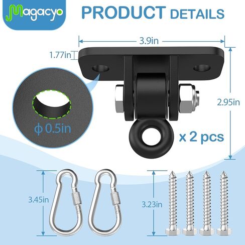 مجموعة شرفة معلقة مع محمل دوامة ، شماعات الأرجوحة الثقيلة في الهواء الطلق السقف الداخلي الفناء Playground TREENGET SWINGSES in Kuwait