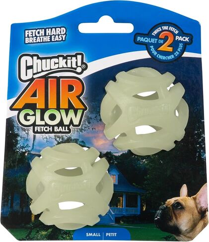 Chuckit! Air Glow Fetch Ball Dog Toy, Medium (2.5 Inch) Pack of 2, for Breeds 20-60 lbs in Kuwait