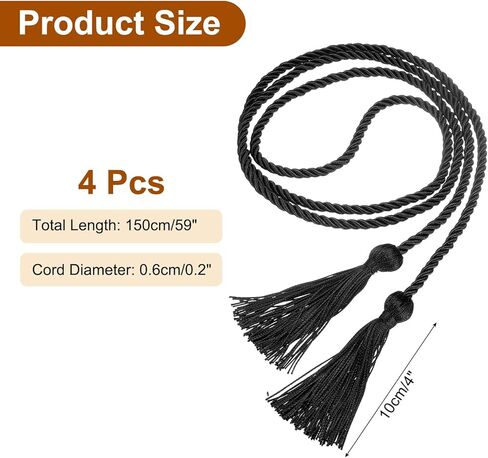 uxcell 4 Pcs Graduation Cords, Graduation Tassel Honor Cords, 2025 Graduation Honor Cord with Tassel, Braided Cords for Graduation Bachelor Gown Sewing, Purple in Kuwait