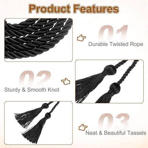 uxcell 4 Pcs Graduation Cords, Graduation Tassel Honor Cords, 2025 Graduation Honor Cord with Tassel, Braided Cords for Graduation Bachelor Gown Sewing, Purple in Kuwait