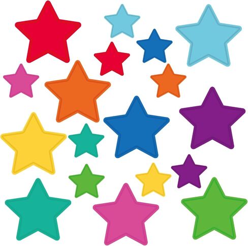 Geyee 108 Pcs Star Cutouts Bulletin Board Stars Classroom Cutouts Decorations 3.5 Inch Colorful Paper Star Shaped Die Cut for Teachers Kids DIY Craft School Chalkboard Wall Decor in Kuwait