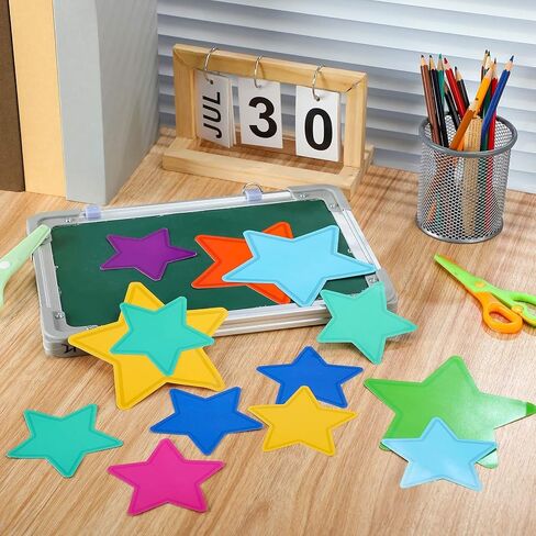 Geyee 108 Pcs Star Cutouts Bulletin Board Stars Classroom Cutouts Decorations 3.5 Inch Colorful Paper Star Shaped Die Cut for Teachers Kids DIY Craft School Chalkboard Wall Decor in Kuwait