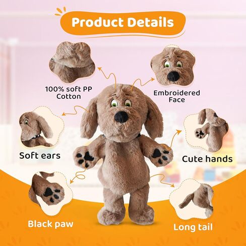 Puppet Pals 10 "Plush Brown Dog Puppet - لعبة دمية ناعمة وتفاعلية للأطفال والبالغين in Saudi Arabia