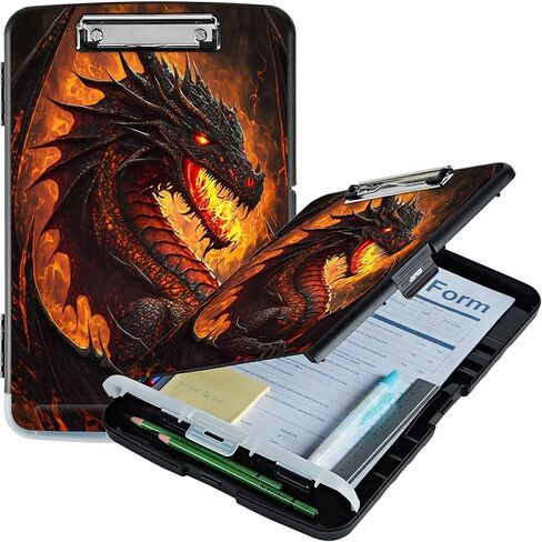 Flame Dragon A4 Clipboard with Storage Pen Holder, Clipboards Organizer Nursing Clipboard Foldable File Folder Plastic Clipboard Folio Clip Board for Office Students Classroom Doctor in Saudi Arabia