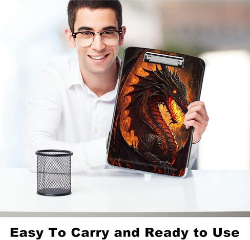 Flame Dragon A4 Clipboard with Storage Pen Holder, Clipboards Organizer Nursing Clipboard Foldable File Folder Plastic Clipboard Folio Clip Board for Office Students Classroom Doctor in Saudi Arabia