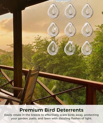 أقراص خوف من الطيور ثلاثية الأبعاد عاكسة للغاية -قطرات الرياح المغازل الرياح في الهواء الطلق للحفاظ على الطيور بعيدًا ، عاكسات الطيور البراقة للحديقة والفناء والمنزل ضد نقار الخشب ، الحمام in Kuwait