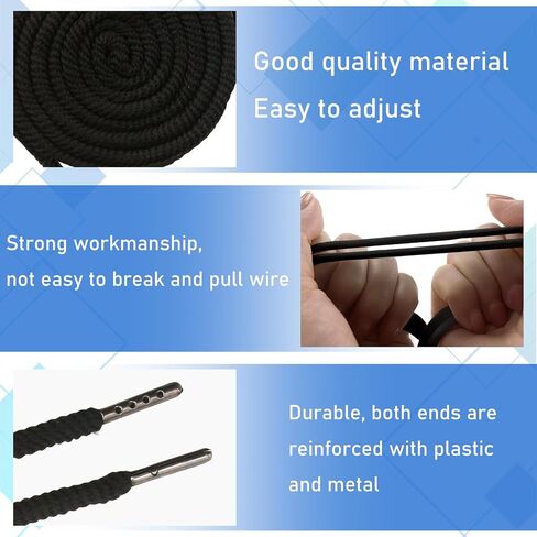 EKIND 1PCS 51 Inch Long Universal Drawstring Cords Replacement, Suitable for Sweatpants,Shorts,Hoodie String, Simple and Durable (White Cord, Round Metal Head) in Saudi Arabia