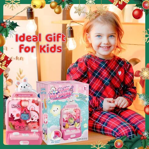 Claw Machine for Kids,Mini Vending Machines Candy Grabber Prize Dispenser Toys for Girls,Electronic Arcade Claw Game Machine for Party Birthday with Lights Sound & 20 Plush Toys in Saudi Arabia