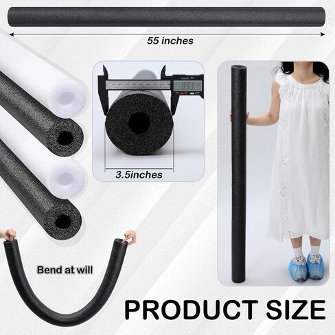 Hanaive 4 Pack 55 Inch x 3.5 Inch Jumbo Pool Noodles Floating Pool Noodles Foam Tube Extra Large Hollow Swim Noodles Floats Heavy Duty for Adults Swimming Craft Projects in Kuwait