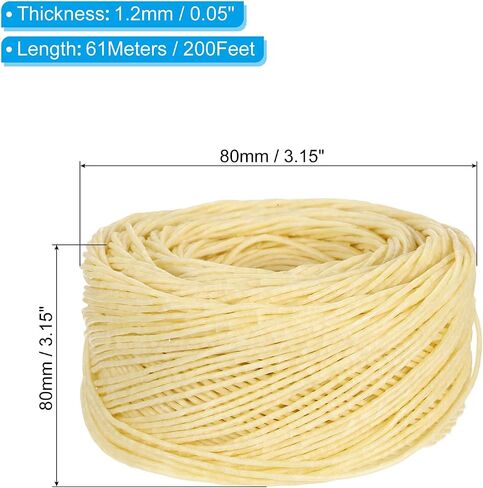 PATIKIL 98ft Beeswax Candle Wick, 80mm Candle Wicks Well Coated with Natural Beeswax for Candle Making Wick Lighter, Light Beige 2mm in Kuwait