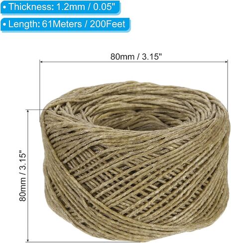 PATIKIL 98ft Beeswax Candle Wick, 80mm Candle Wicks Well Coated with Natural Beeswax for Candle Making Wick Lighter, Light Beige 2mm in Kuwait