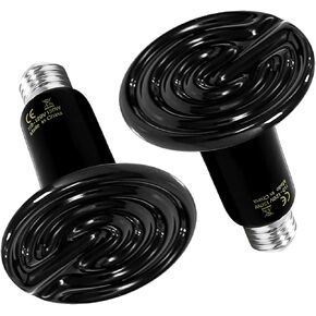 ديلوكس بسيط 150W 2 عبوة خزفية باعث الزواحف مصباح الزواحف المصباح لا يوجد خفيفة السخان الحضنة الحضنة للحيوانات الأليفة والدجاج الحضانة ، الأسود