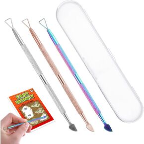 3PCS Lottery Ticket Scratcher Tool, Metal Lottery Scratcher Lotto Scratcher Tool Scratch Off Tool Scratch Off Stickers Multi-Use Scraping Tool Lotto Scratcher Label Scraper for Lottery Ticket