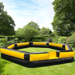Ozis 20ft PVC حفرة Gaga Ball قابلة للنفخ مع منافسة مدمجة ، Gagaball Court المحمولة للرياضة الداخلية/الخارجية ، والأنشطة المدرسية/العائلية سهلة الإعداد (الأسود والأصفر)