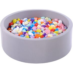 Foam Ball Pit for Toddlers, Soft Round Kiddie Baby Playpen Ball Pool for Kids, 35.4"x 11.8" in Easy to Clean or Install of Ideal Gift for Children