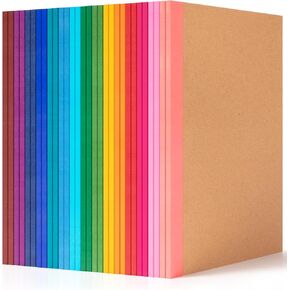 30 Pack Composition Notebook Journals Bulk, A5 Lined College Ruled Notebook, Kraft Cover with Rainbow Spines, 8.3"x 5.5", 15 Colors 60 Pages for School Office Travel