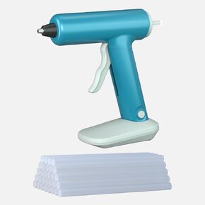 20W Full Size Hot Glue Gun Kit Push Button Switch cordless Glue Gun Battery Included Securely Bonds Metal Wood Ceramics Leather and DIY Projects (Professional Series HJ-053)