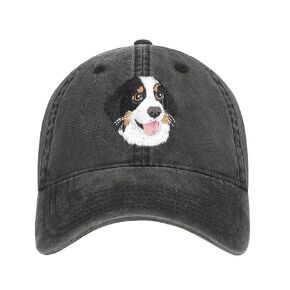 Bernese Mountain Dog Embroidered Hat - Washed Black Cap, Gifts for Bernese Mountain Dog Lovers, Adjustable Cotton Dad Hat for Dog Enthusiasts, Stylish and Comfortable