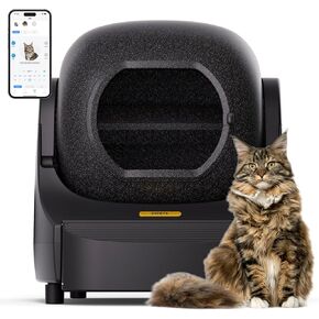 مربع القمامة القطط التنظيف الذاتي ، DVPETS 89.5L أكبر تلقائي مع MAT للقطط متعددة ، وحماية الأمان المتكاملة/التحكم في التطبيق ذاتيا/التحكم في الرائحة ، أسود ذكي