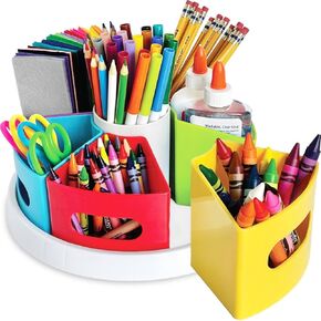 HAPINEST FERSTINT ART SUPPLY منظم للأطفال ، وعلامة تلوين وحل تخزين القلم الرصاص لمعلمي المدارس وحرف الفصول الدراسية ، ودوار منظم CADDY للأطفال ، و Art Supply Caddy