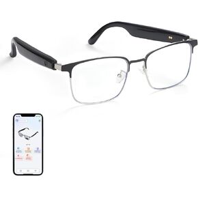 Smart Glasses with AI Translator, Real-Time Translation Glasses Polarized, Photochromic Lenses with Simultaneous Interpretation, Language Translator for Men Women Supports 110+ Languages(Silver)