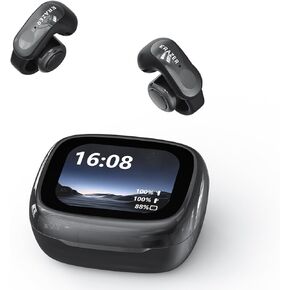 ERAZER XF28 AI Translation Earbuds Real Time Translator Earbuds LCD Touch Screen Open Ear Clip Wireless Bluetooth Translating Headphones Included for 135 Languages Translation Device with APP