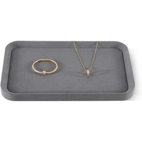 PU Leather Ring Earrings Bracelet Necklace Storage Flat Tray, Bangle Pendant Jewelry Organizer, Shop Countertop Retail Display Tray