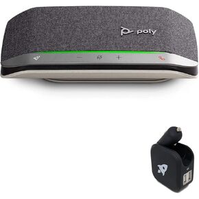 Global Teck Worldwide GTW Bundle with Poly SYNC 20 USB-A Speakerphone w/Charger - for Streaming Voice/Video, Distance Learning, Remote Work, School,Conferencing Apps - Zoom, Webex, Meet, Teams