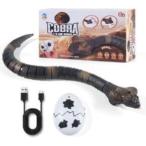 الثعابين عن بُعد ثعابين واقعية RC Snake مزحة Cobra القابلة لإعادة الشحن لعبة القطة الاستشعار الذكية مع ألعاب Snake تحكم الأشعة تحت الحمراء ، والهدايا المزحة-لعبة ممتعة أو هدية للأطفال الذين تتراوح أعمارهم