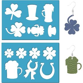 Gorgecraft 2 Styles 5.1x3.5 بوصة حرس الحرس جعل قالب من A إلى Z قوالب جلدية قابلة لإعادة الاستخدام القابلة لإعادة الاستخدام القطع البلاستيكية استنسل القطع أكريليك لأقراط الأساور صنع المجوهرات
