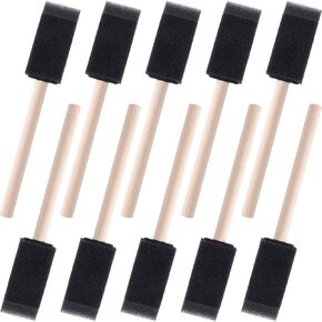 5pcs Foam Brush for Painting, 0.98" Sponge Paint Paintbrushes with Wooden Handle, Foam Brushes for Varnishes Staining Cleaning- Black