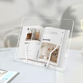 حامل كتاب أكريليك ، حامل كتاب واضح لقراءة اليدين الحرة ، زاوية قابلة للتعديل وقابلة للطي معروضة عرض ، مكتبة مكتبة خفيفة الوزن لجهاز الكمبيوتر المحمول للكتب المدرسية ، الكمبيوتر اللوحي