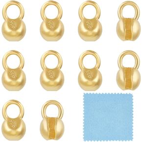 Benecreat 20pcs 925 sterling Silver Climp Cover Beads ، 5 × 3.2 مم مستديرة نصائح حبة ذهبية Calotte ، غطاء عقدة البطلينوس لنتائج DIY لصنع المجوهرات ، ثقب: 3 مم: