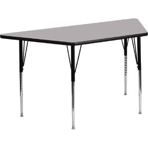 Flash Furniture Wren 29'w x 57'l شبه منحرف طاولة النشاط الصفيح الحراري - الساقين القياسيين قابلة للتعديل