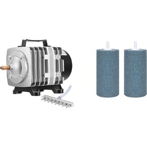 VIVOSUN Commercial Air Pump 1110 GPH 8 Outlet 40W 70L/min for Aquarium and Hydroponic Systems, and Air Stone 2PCS 4 x 2 Inch Large Air Stone for Aquarium