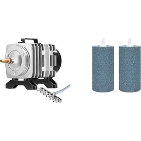VIVOSUN Commercial Air Pump 634GPH, 25W, 40L/min 6 Outlet for Aquarium and Hydroponic Systems, and Air Stone 2PCS 4 x 2 Inch Large Air Stone for Aquarium