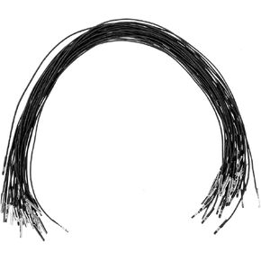 30Pcs Elastic Cords with Metal Ends Round Stretch Rope Crafts Fastener Loop Band Lanyard Thread String Extender Strap for Book Binding Hanging DIY Party Hat Signs and Badges 14.5in Black