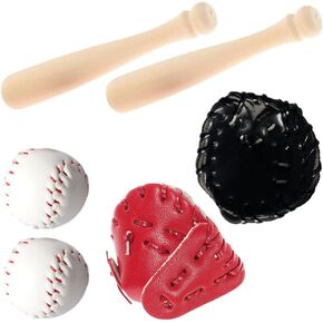 Toyvian Miniature House Sports Baseball Bat Glove and Ball Stet Mini House Decoration Accessories Mini Baseball Party Party