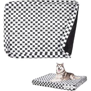 Paw Legend Large Dog Bed Covers with Zipper 44"x32"x4" Replacement Washable Removable Pet Bed Covers for Dog Soft Plush Dark Grey Cover Only