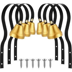 6 Pcs Brass Shopkeepers Bell Antique Doorbell Wall Mounted Metal Dog Training Antique Shopkeepers Bell for Door Opening Remind Customer Coming