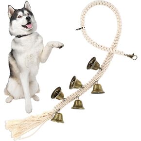 Dog Bell for Door Potty Training, Dog Door Bell Ring to Go Potty Adjustable Cotton Handwoven Dogs Doorbell with 6 Extra Alarming Bells for Dogs Training Puppy Essentials Accessories