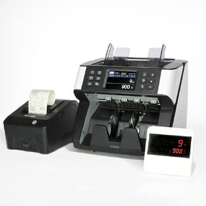 PRO6500: عداد الأموال المهنية للفواتير المختلطة - عد القيمة الدقيقة والكشف المزيف والتقارير القابلة للطباعة