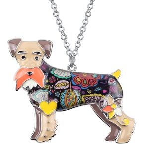 BONSNY Signature DOG collection Love Pets“SILVER"Statement SCHNAUZER Necklace Dog Animal Pendant